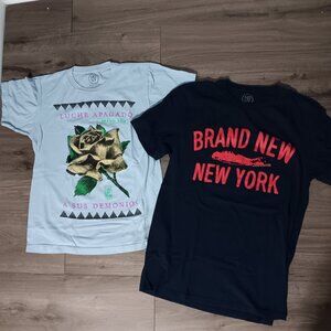 Bundle of 2 Brand New emo screamo band tees deja entendu devil god daisy small